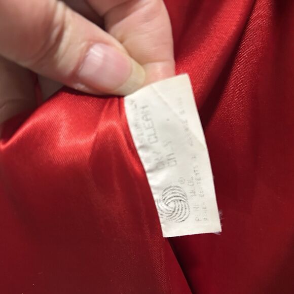 Authentic Mackintosh Vest Coat Hooded  100% Wool Dark Gray Red Women's Size 10 - Picture 5 of 10